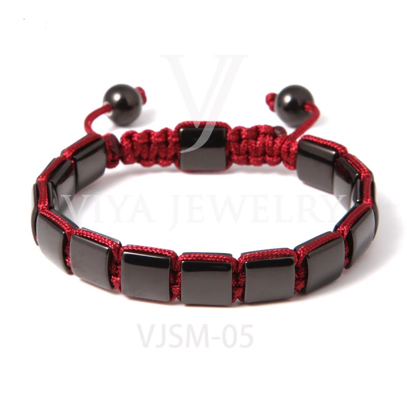 Finding Jewelry Stainless Steel Adjustable Rope Gold Beaded Bracelet Men Bracelet Anchor