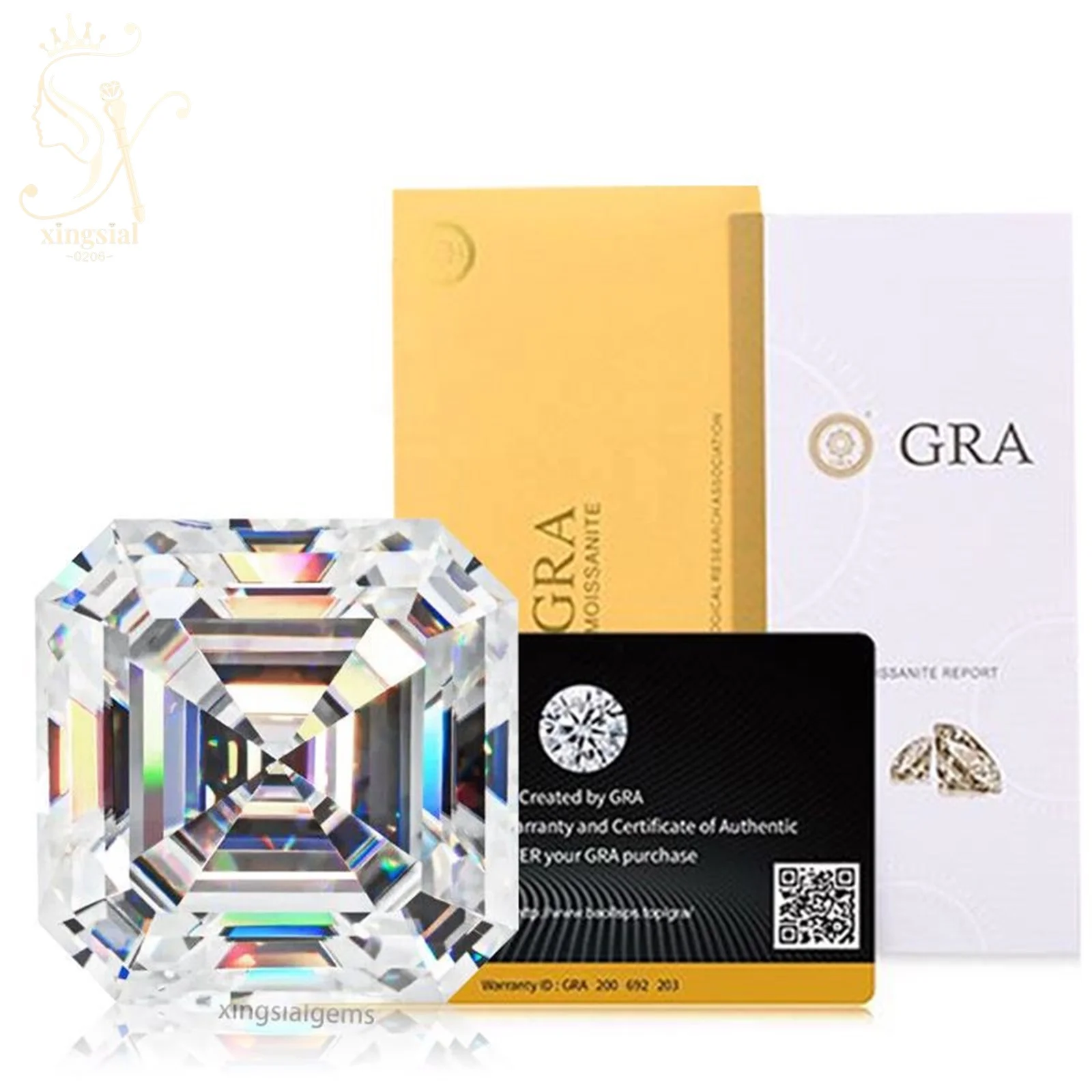 Xingsial 0 5 карат заводская цена сертификация GRA свободный мозаичный алмаз для изготовления ювелирных изделий «сделай сам» VVS Asscher Moissanite