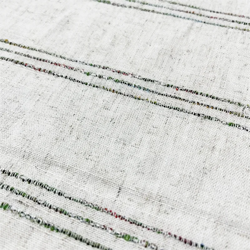 hot sales luxury striped design flax fabric yarn dyed 30%linen 70%viscose for womens garments