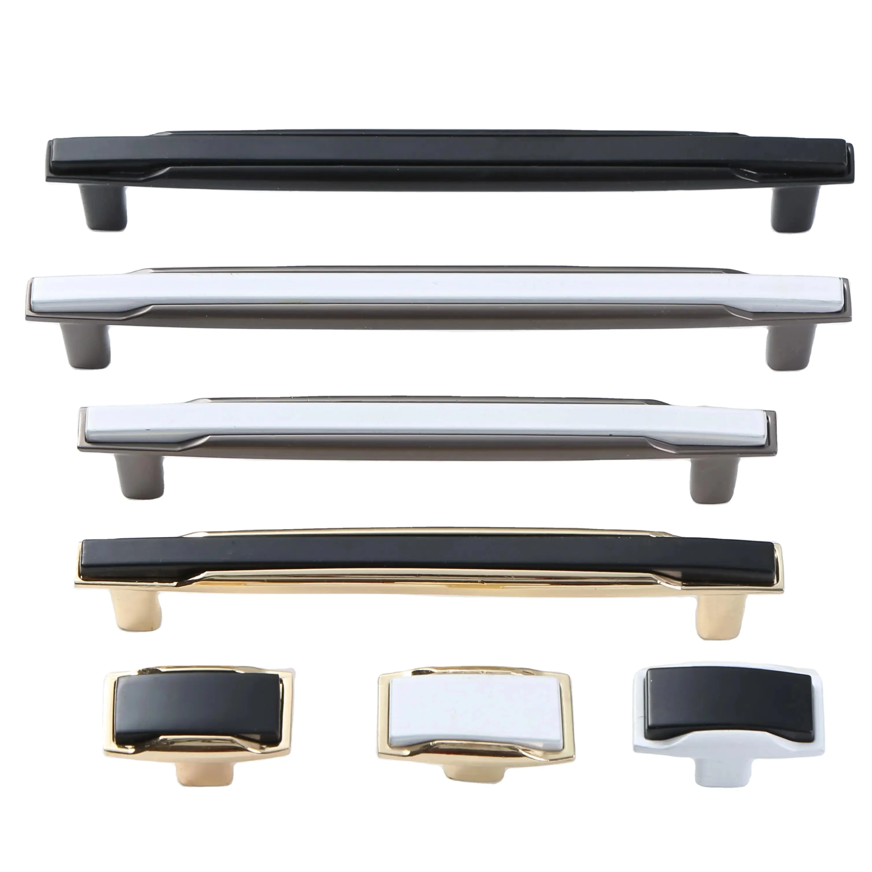 New design modern gold white chrome black combination single hole knob aluminum alloy shoe cabinet wardrobe handle