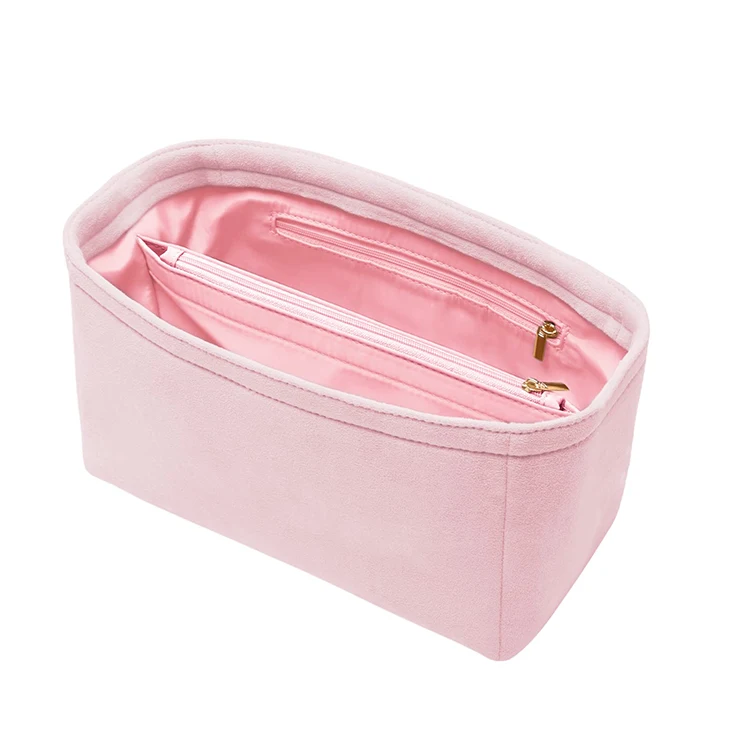 Hot selling luxury bag accessories Alcantara bag organizer insert handbag purse felt bag organizer