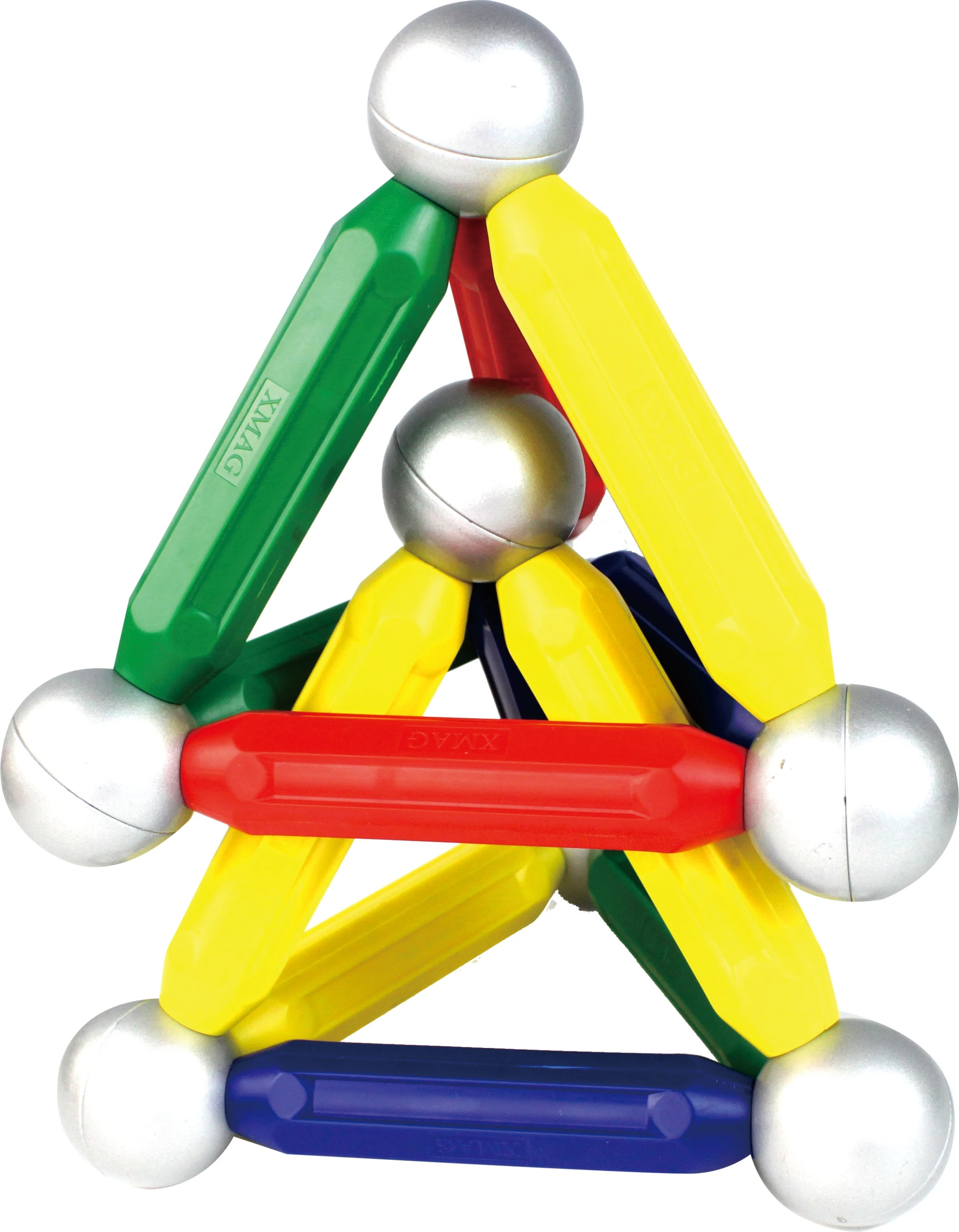 42PCS Colorful Magnetic wand Toy Funny Magnet Educational sticks and balls connect Toy  magnetic rod from China factory