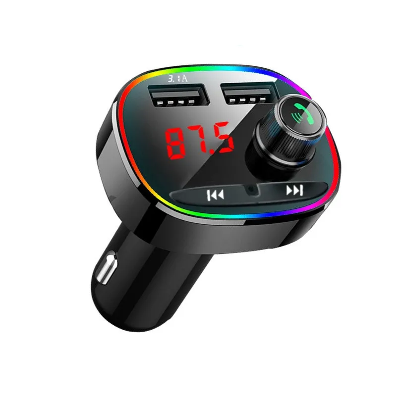 LED Dual USB Car Phone Charger Blue tooth MP3 Player With LED Display and FM Transmitter