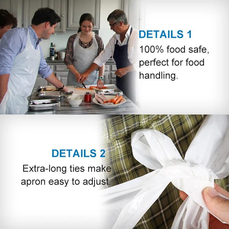 White Disposable Plastic Apron For Dentist Chemistry Lab Single Use