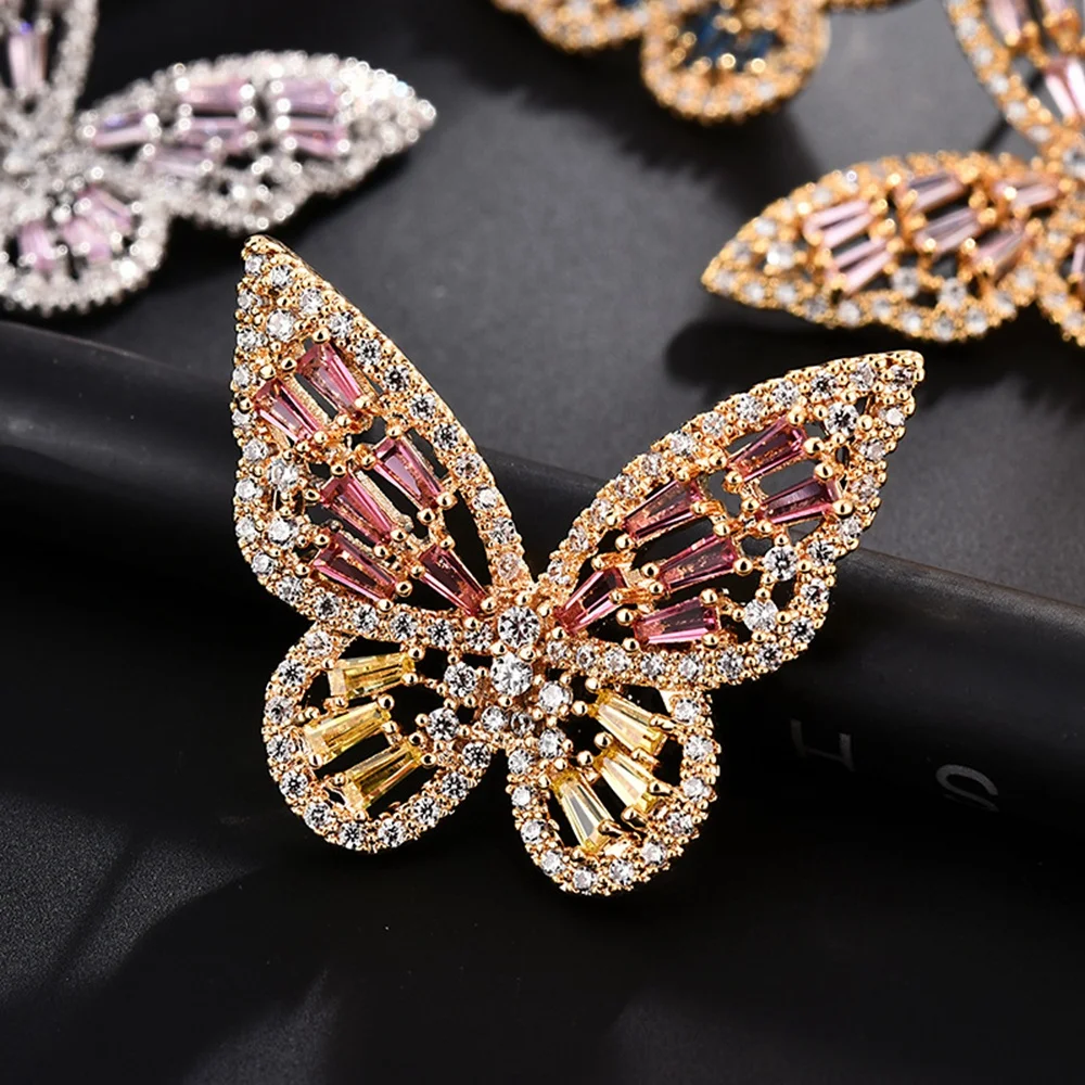 
Mister Jewelry Screw Back Butterfly Stud Earrings for Women 