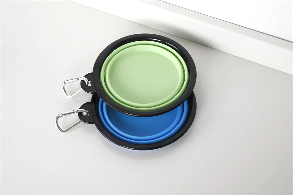 Portable Silicone Pet Bowl Slow Feeder Collapsible Dog Bowl white non slip folding dog bowl