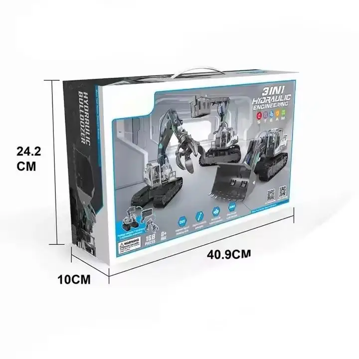 3 In 1 Steam Toy Hydraulic Power Engineering Vehicle Excavator Science Educational Stem Toy For Kids