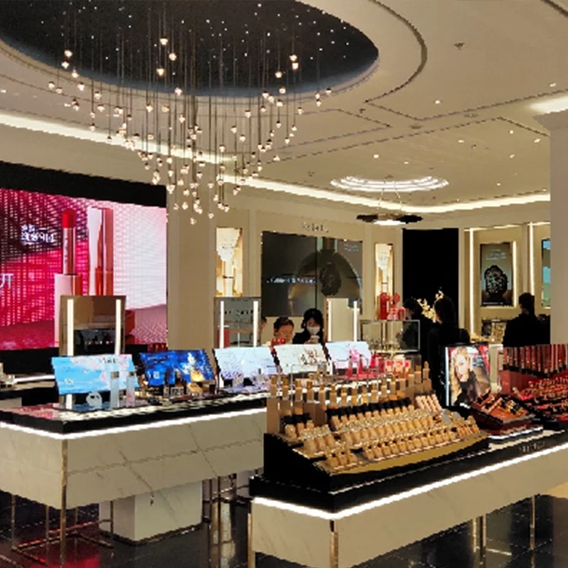 Retail store display fixtures gondola display wood stand phone shop design for hanging displays