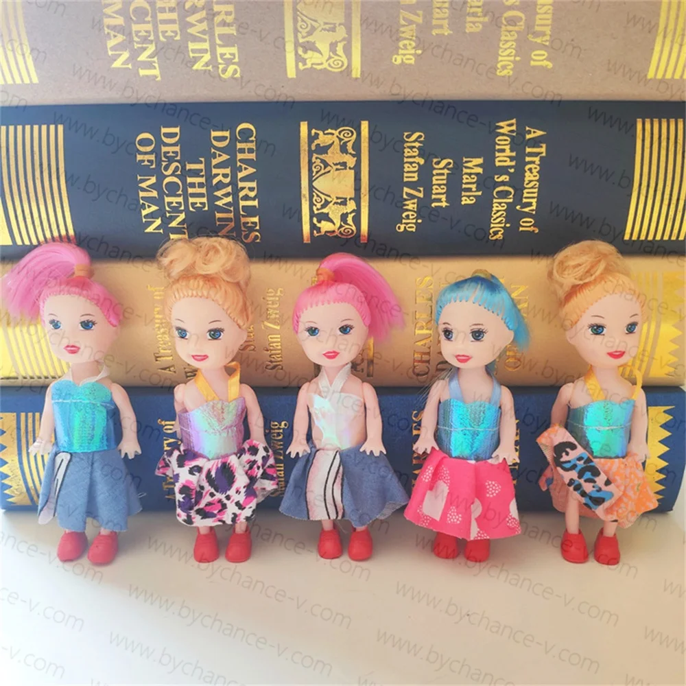 party event delightful free gift for little girls 10cm golden hair girls doll with beautiful dresses dollhouse pretend play toy
