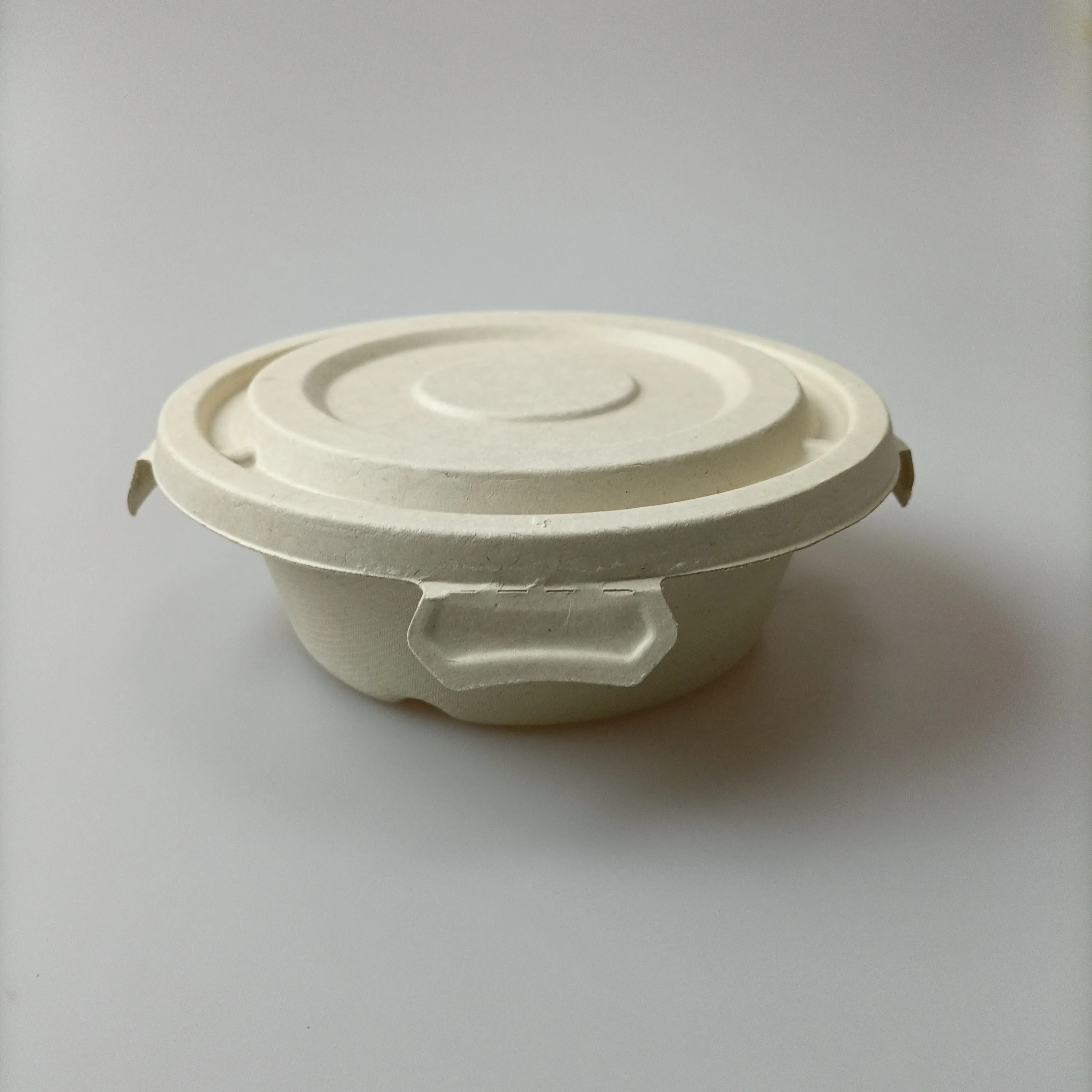 850Ml 1000Ml Sugarcane Compost Disposable Eco Tableware Soup Bowls Disposable Soup Single Round Bowl With Lid