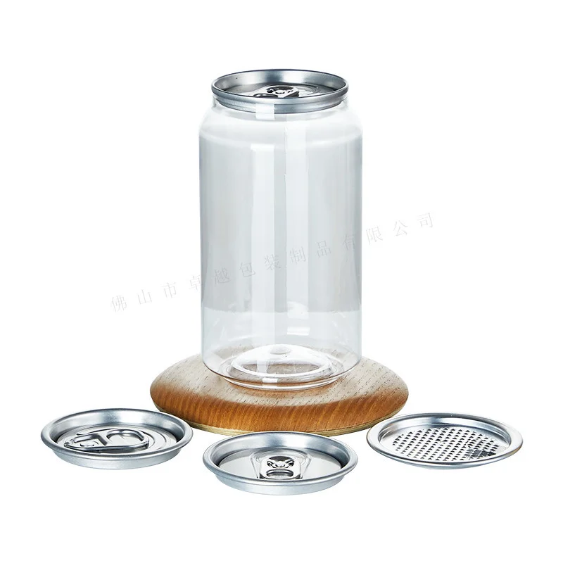 Custom 500ml PET Plastic Can Milk Tea Bottle Pop Can Bottle For Beverage