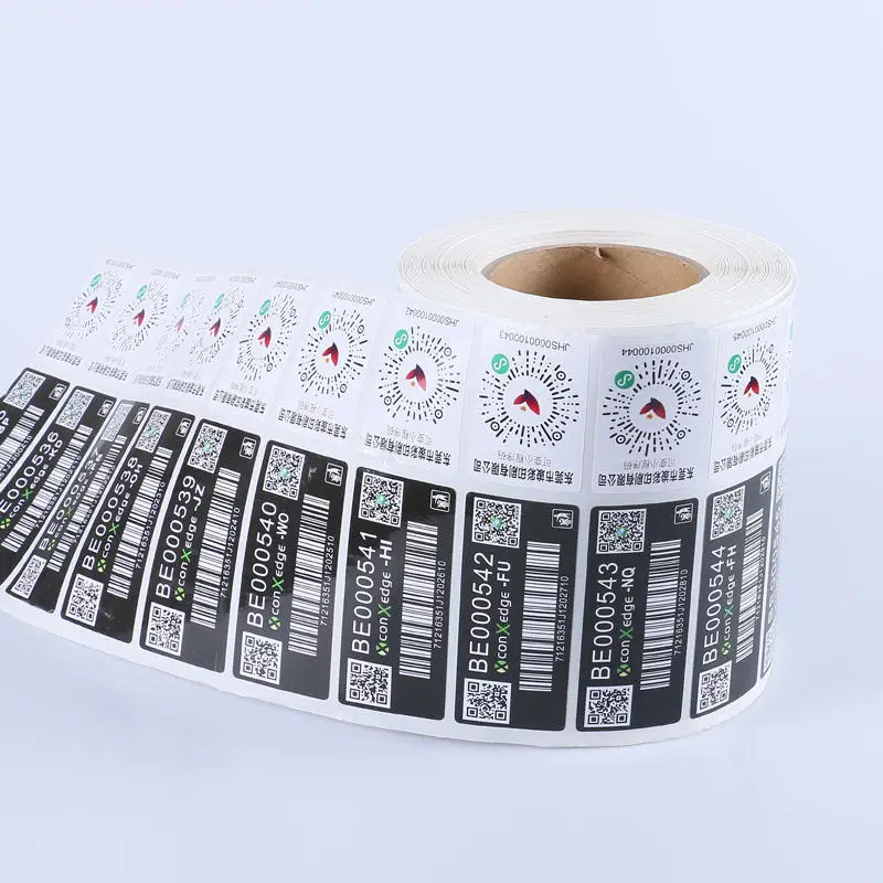 Custom waterproof Trackable Qr Code Security Sticker Variable running serial number barcode QR code packaging label sticker