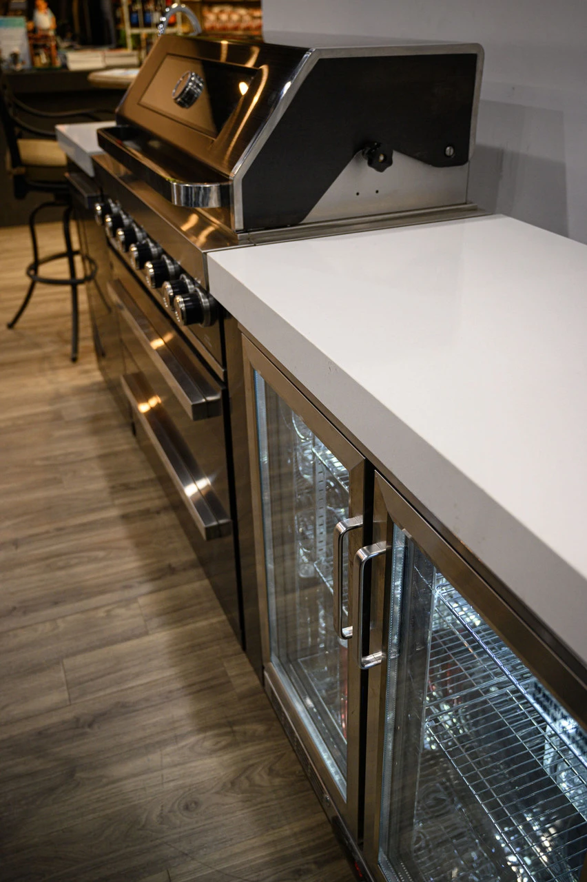 Vermont Newest Black Outdoor Kitchen Cabinets Bbq Stainless Steel Furniture Kitchen Cabinet With White Countertop