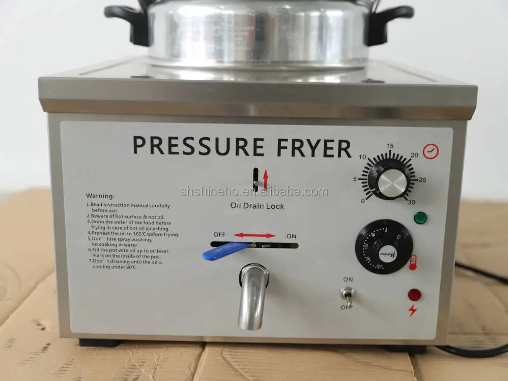SHINEHO tabletop pressure fryer for home use deep fryer machine fried chicken warmer	henny penny fryer price kfc chicken warmer