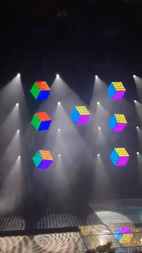 Magic Cube Event Stage Lighting Hexagon Shape 3d DMX512 Led Dance Floor for Night Club Party