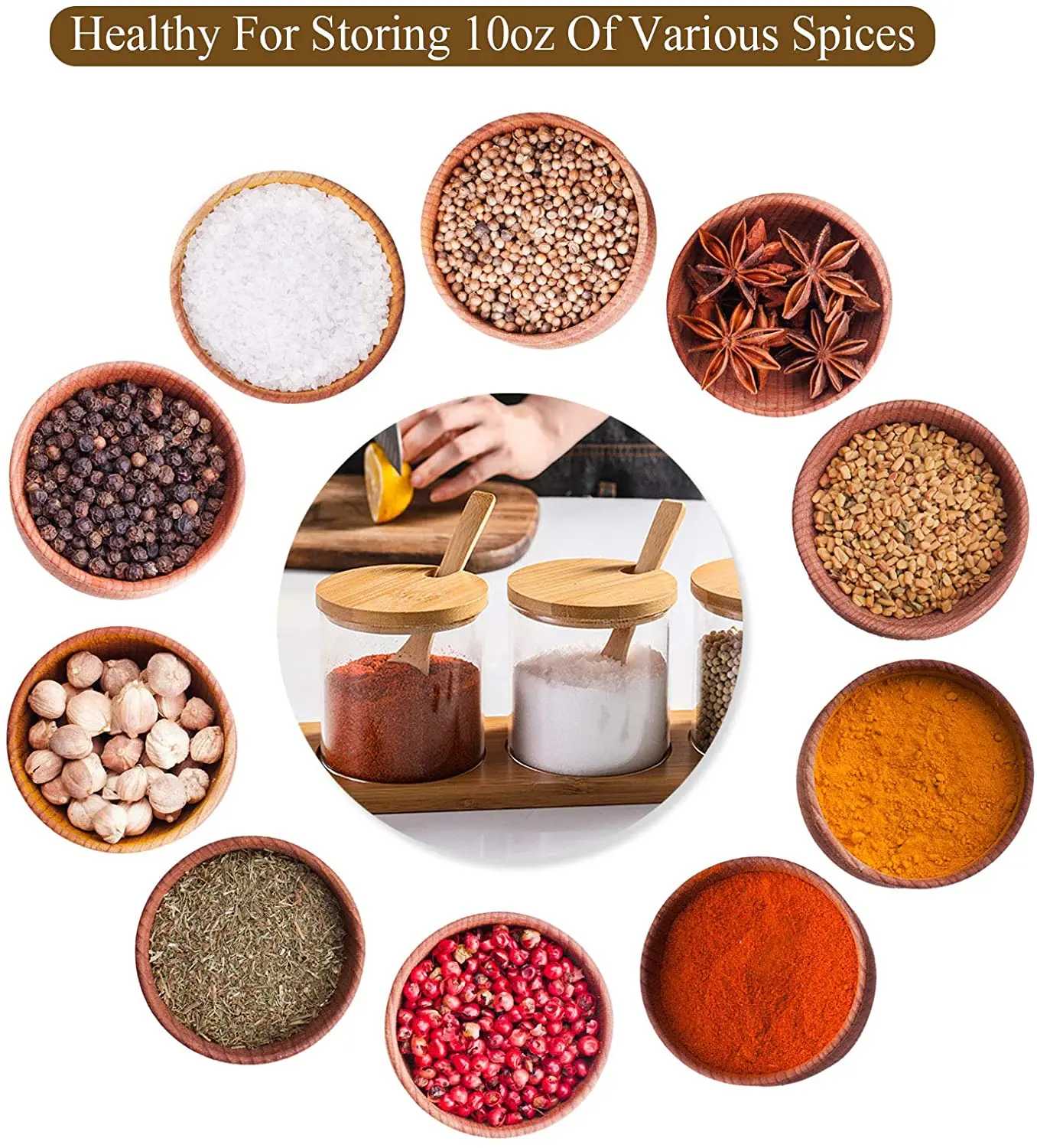 Amazon Hot sale Seasoning Seasoning Salt sugar spices pepper glass storage jar set