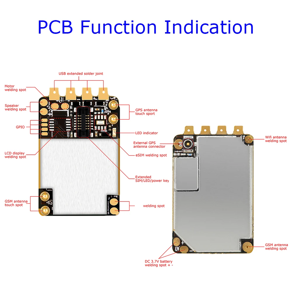  ESIM + ЖК-дисплей совместимый мини PCB GPS трекер ZX310 для разработки GPS-часов/браслета/устройства отслеживания домашних животных