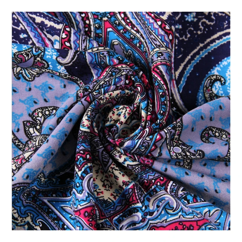 Hot sale 30*30 68*68 Printed 100% Spun Rayon Fabric in stock