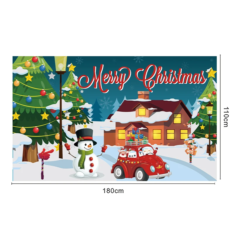 Christmas Backdrop Banner Merry Christmas Party Photo Background Red Black Buffalo Check Plaid Santa Claus Backdrop Decor