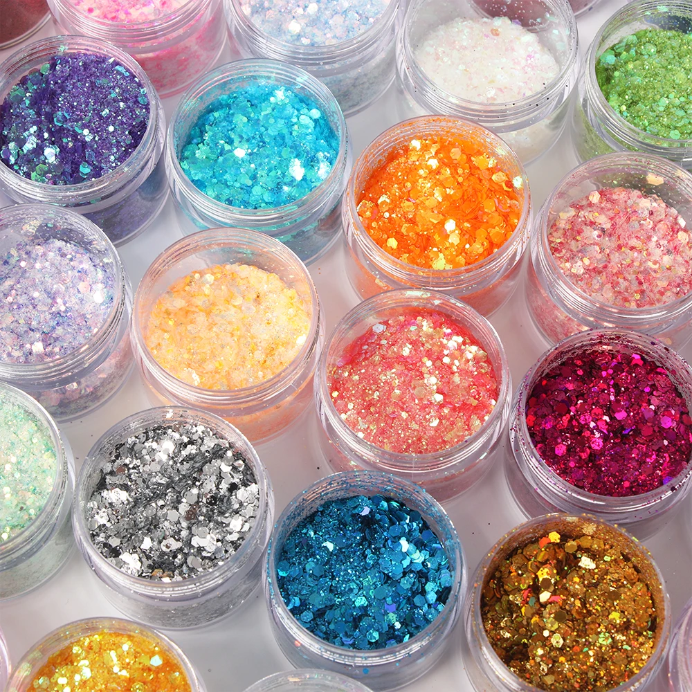 Chunky Glitter Rose Gold for Nail Resin Tumbler New Design Solvent Resistant Polyester Eye Shadow Powder Dry Makeup Highlighter