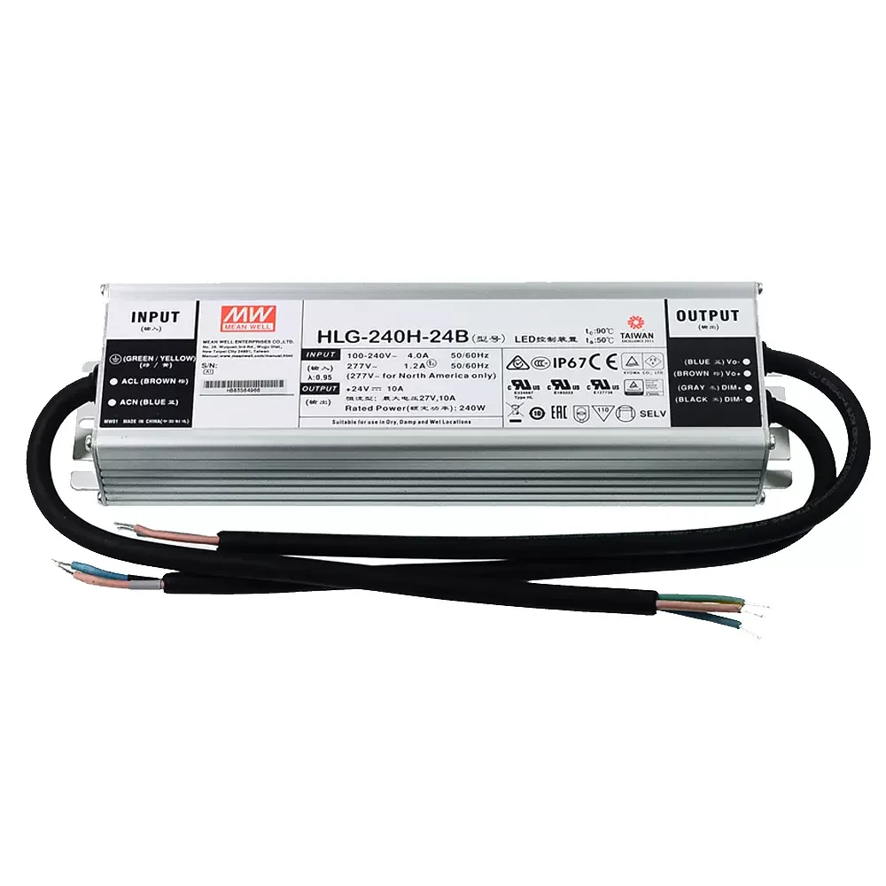 Mean Well HLG-240H-48B 48V 5A 240W Waterproof IP67 Dimmable LED Driver Meanwell For Grow Light
