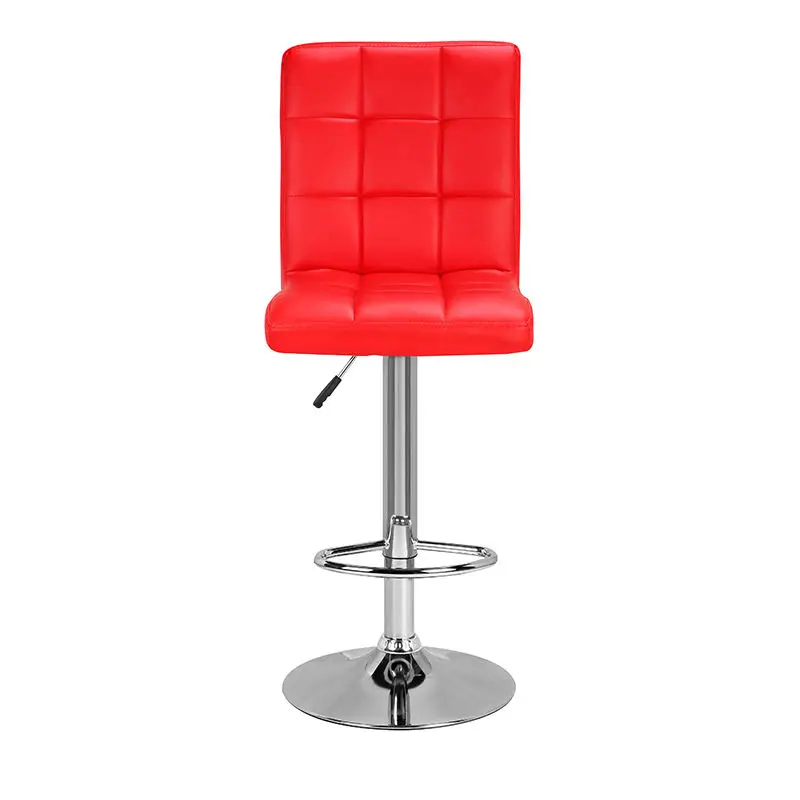 Factory Wholesale Chrome Plated Lifting Rod Upholstered Comfort Leather Kitchen High Chairs Luxury Bar Stools