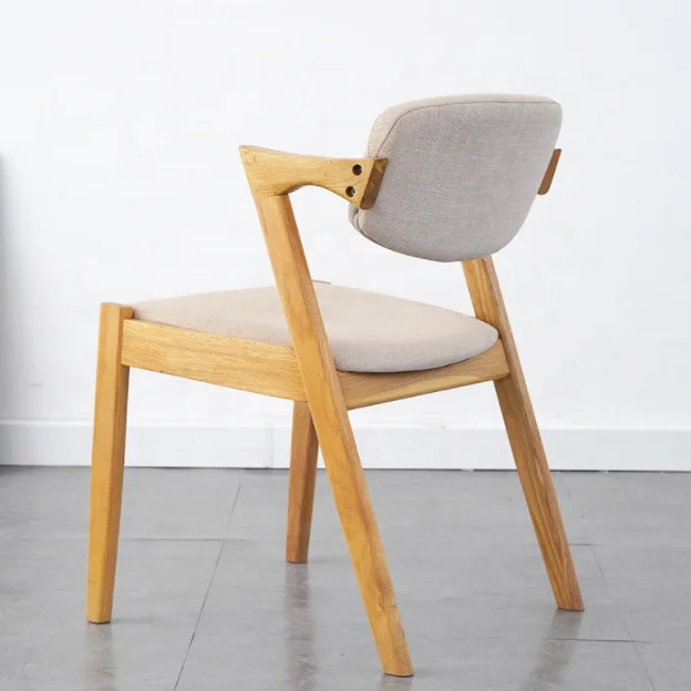 Cheapest price Z Shaped White Oak Wood Dining Chair