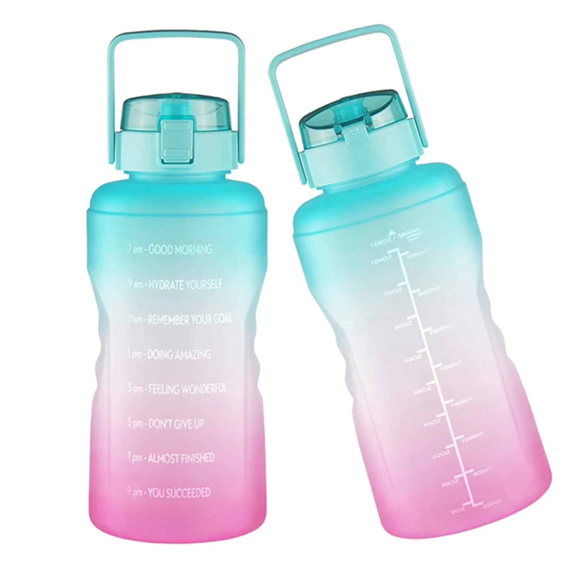 64oz Large Capacity Hot sale gallon motivational water bottle with time line markings water bottle Gym BPA free plastic bottle