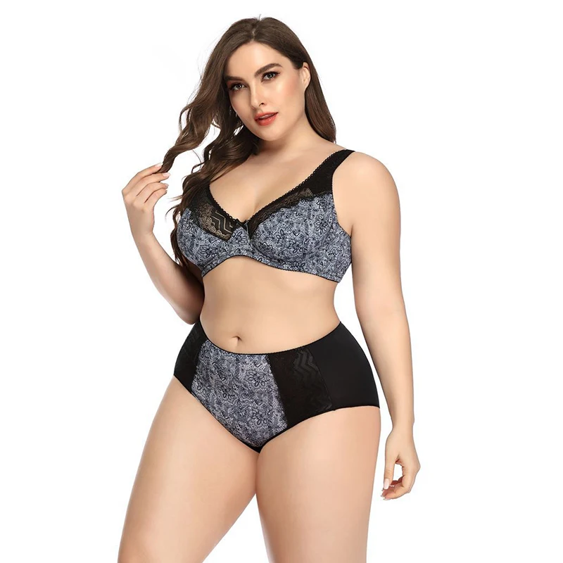 OEM Factory D Cup Cotton Womens Sexy Fat MM spandex briefs Underwear Bra