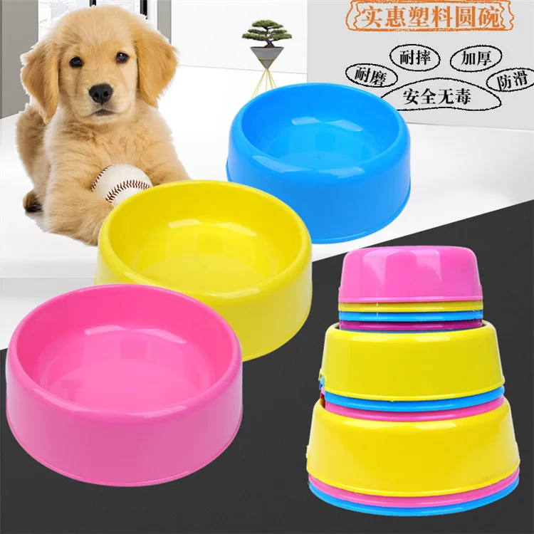 Feeding food accessories wholesale luxury round plastic pet dog bowls