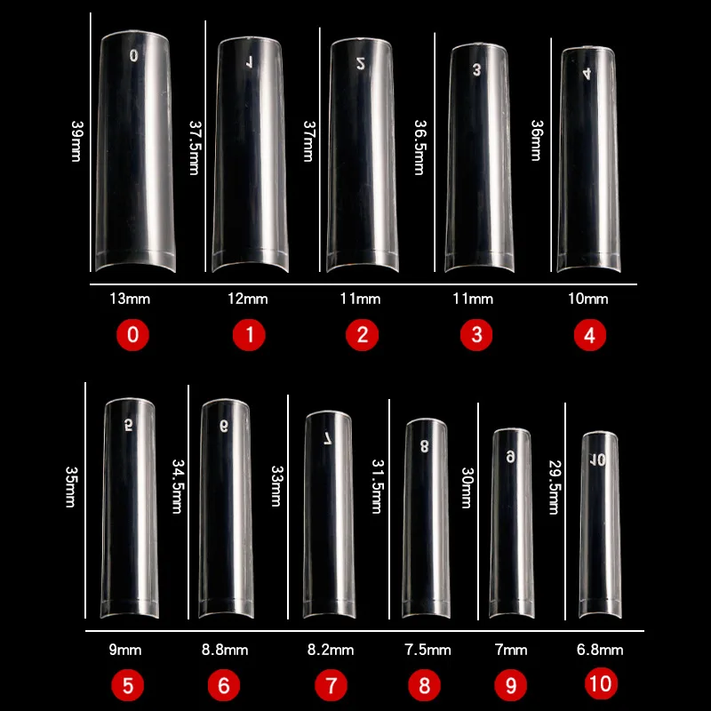 Popular Transparent Nail Tips Wholesale 550 pieces Shell Straight Acrylic Square False Nail Tips French Dovetail Nails