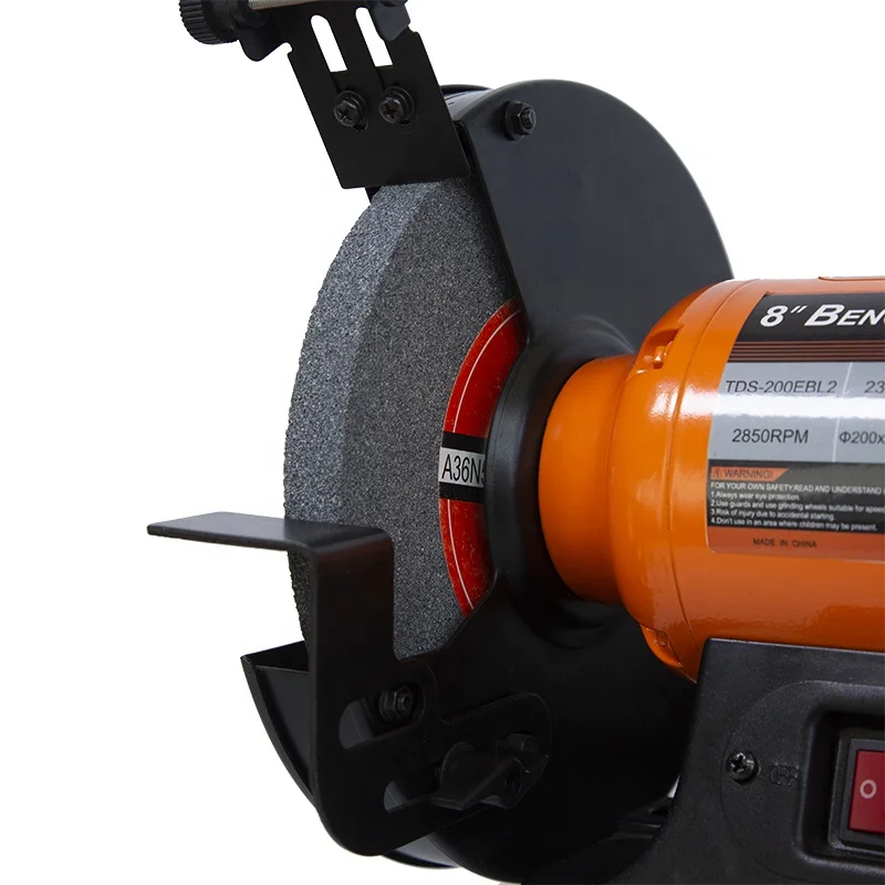 CE certification LED lights heavy duty home electric 200mm bench grinder for sale