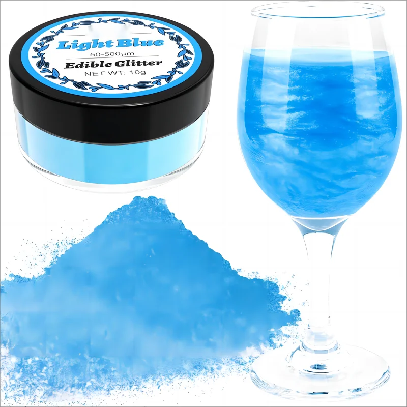 Baby Blue Pink Gender Reveal Shaker Edible Beverage Glitter Food Dust for Party Drinks