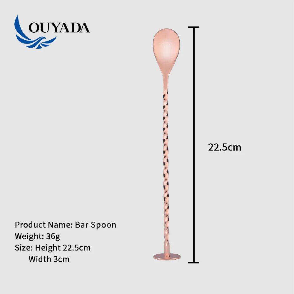 
Factory Direct stainless steel cocktail gold mixing spoon 