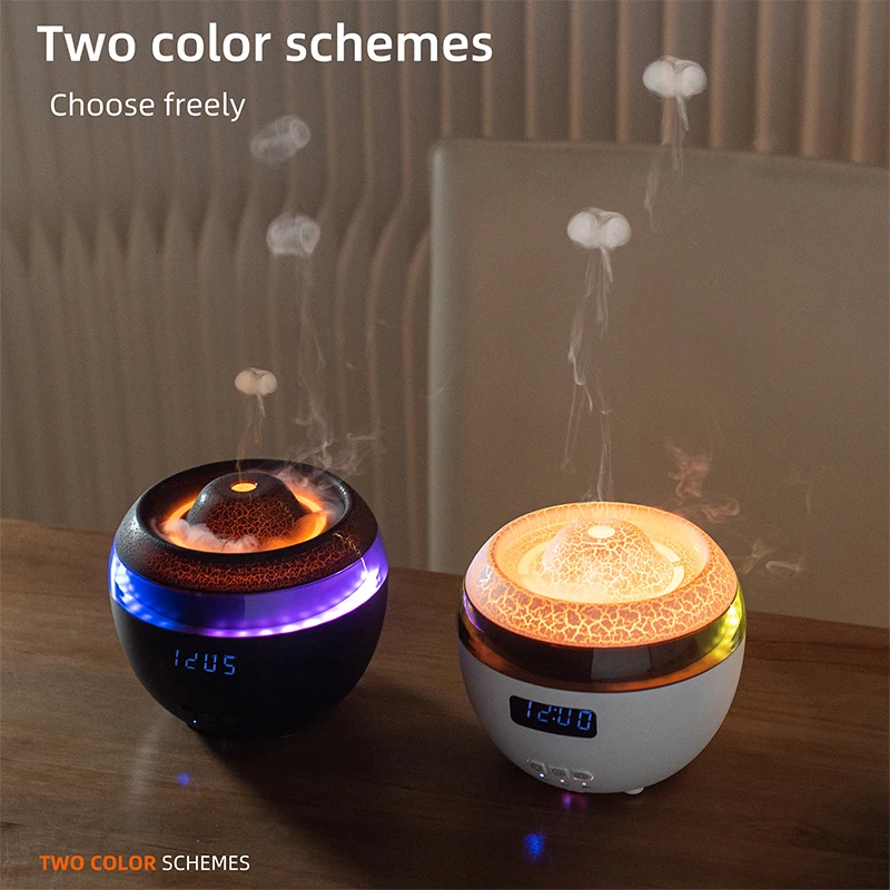 New Trend High Quality Desktop Air Humidifier with clock  Dynamic lighting Aroma Essential Oil Diffuser For Home