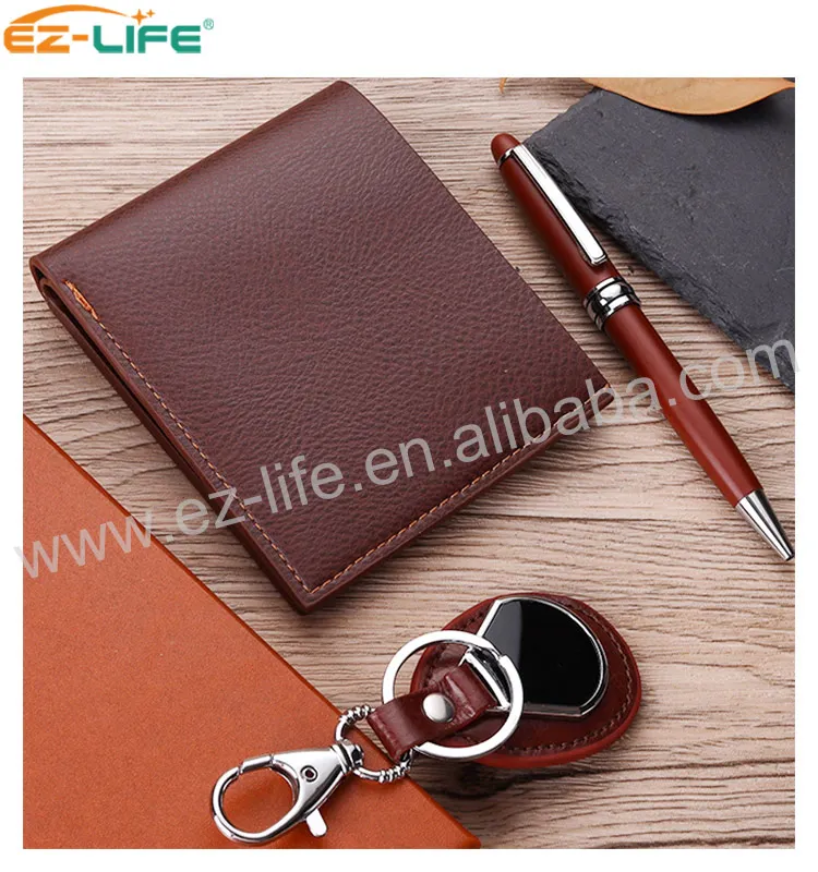 Custom Printed Business Gift Red Keychain Promotion cool gift set with Red Keychain Pen and wallet wedding gifts for guests