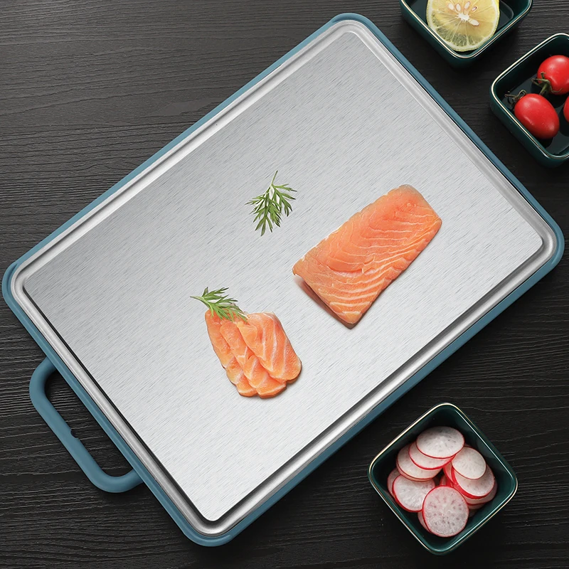 304 Stainless Steel and Plastic Chopping Board Kitchen Multi Functional Stainless Steel Double Sided Cutting Board