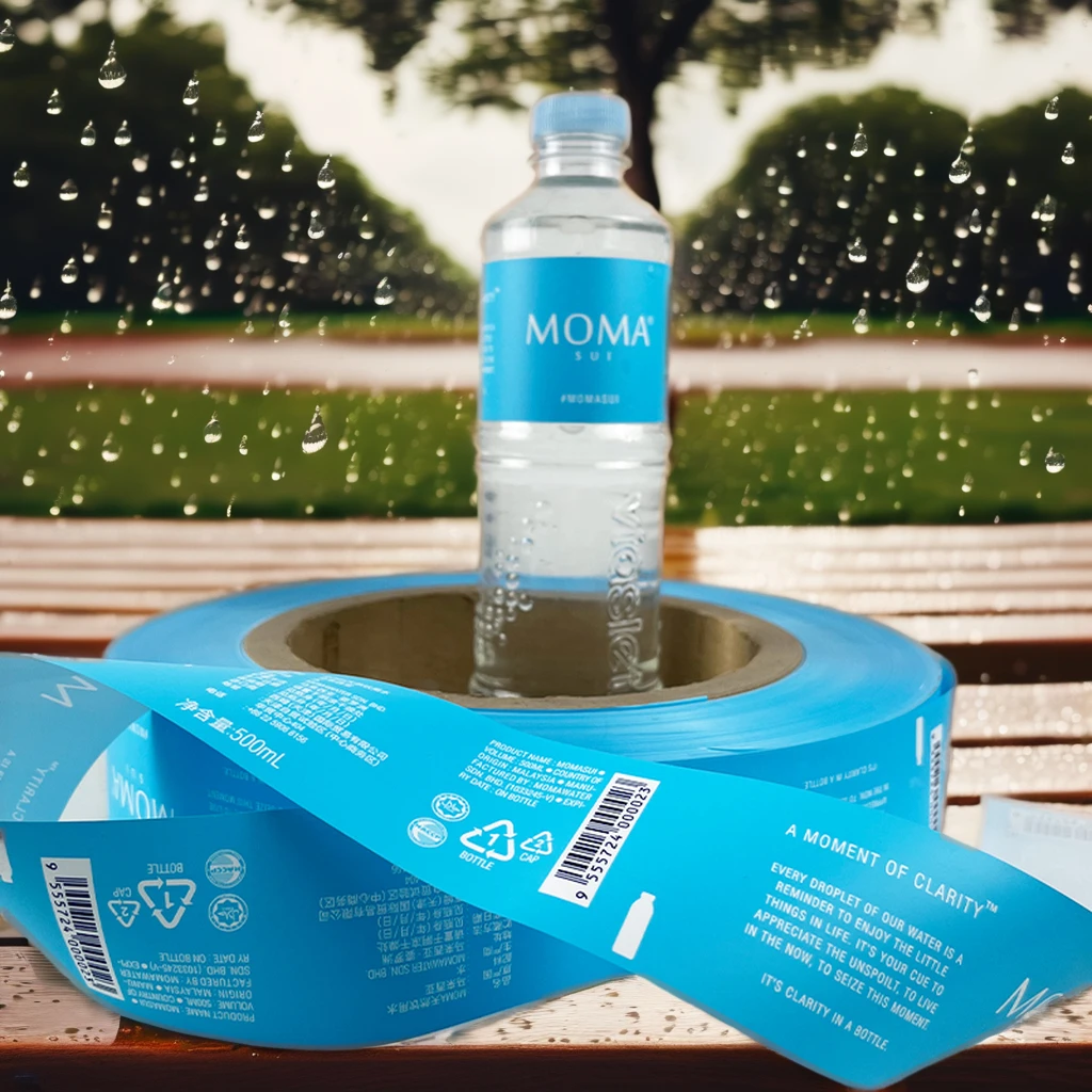 Custom PP Water Label Printing Waterproof Juice Bottle Packaging Manually Machine Sticky Labels Drink Beverage Bottle Sticker