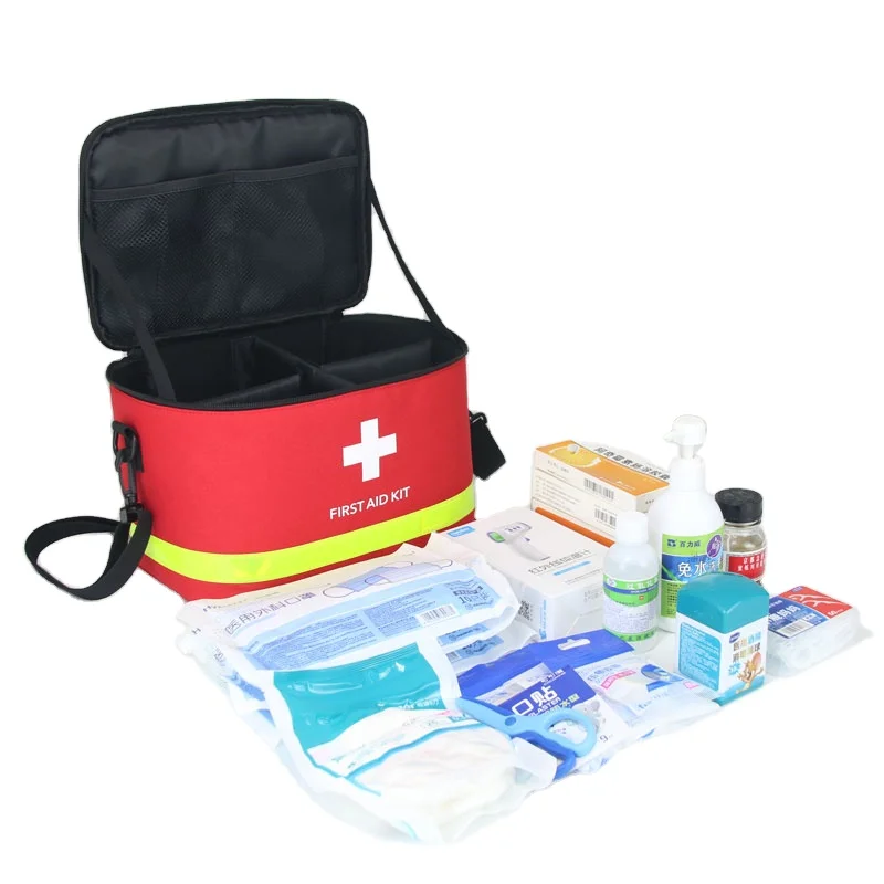 Emergency Small Box Equipment Bag For Travel Trauma Nurse Survival Red Reflective Medical Bag First Aid Kit Bag