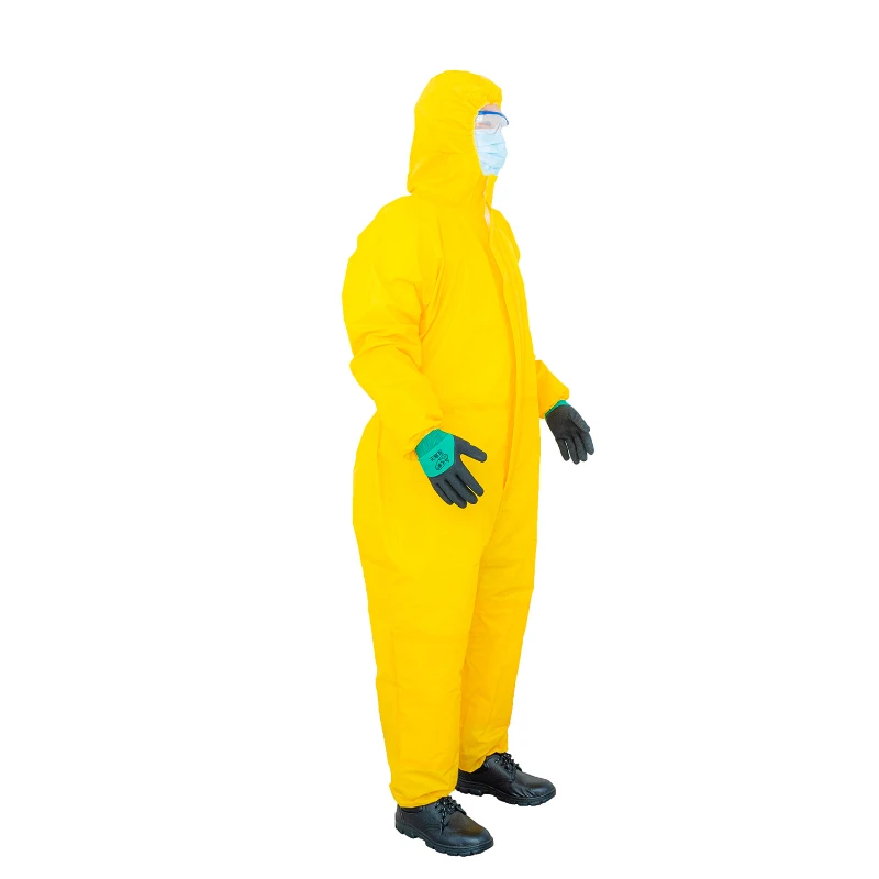 Type 3 Chemical Protective Suits Overall OEM jumpsuit anti acid hooded protective clothing full body PPE coveralls