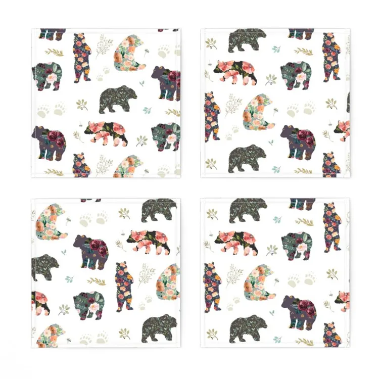 100% polyester custom design digital printed sublimation blank recycled christmas cocktail napkins