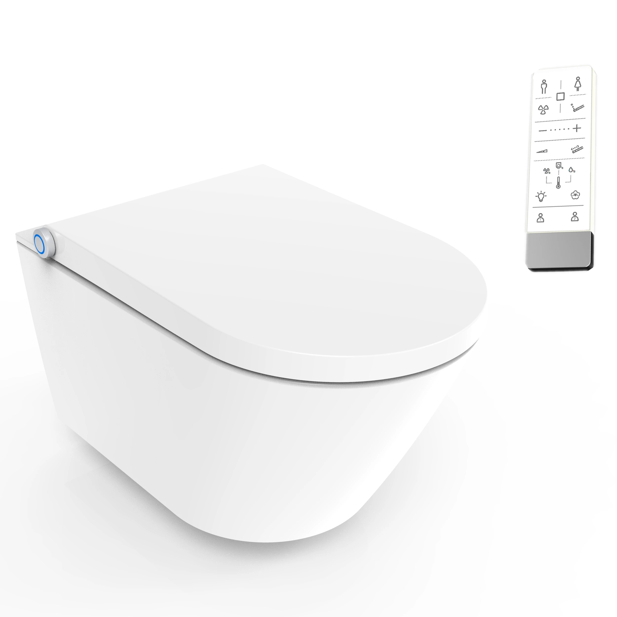 Intelligent Two Memory Simple Automatic Operation Smart Toilet With Wall Control
