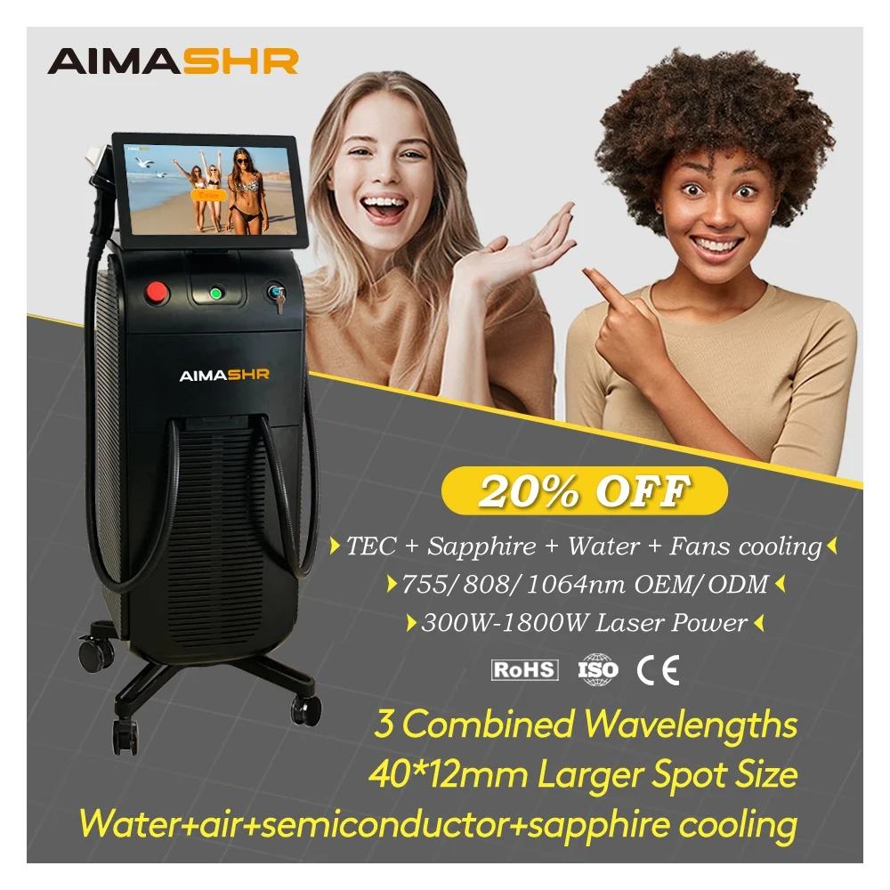 OEM / ODM медицинское CE одобренное Полноразмерное 808nm диодное салонное оборудование лазерное удаление волос удаленный лазер лазерное оборудование для красоты
