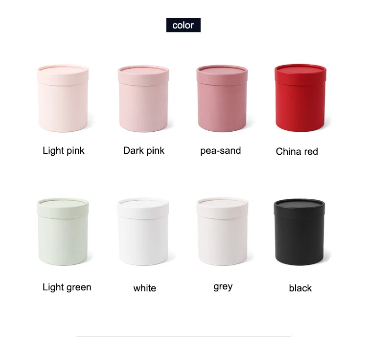 Wholesale Custom Pink Cylinder Flower Boxes Small Round Rose Paper Tube Gift Flower Hat Box Packaging For Flowers