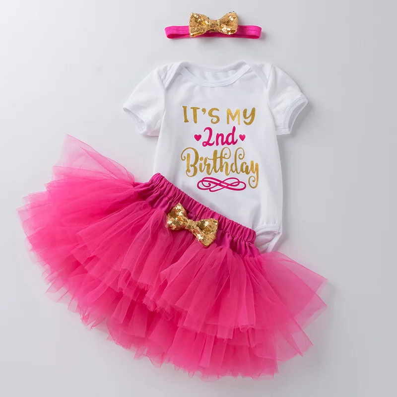 Baby Girls Half Birthday Party Romper Pink TUTU Skirt My Girl is on the Way to One Birthday Outfit infant Girl Bow Headband