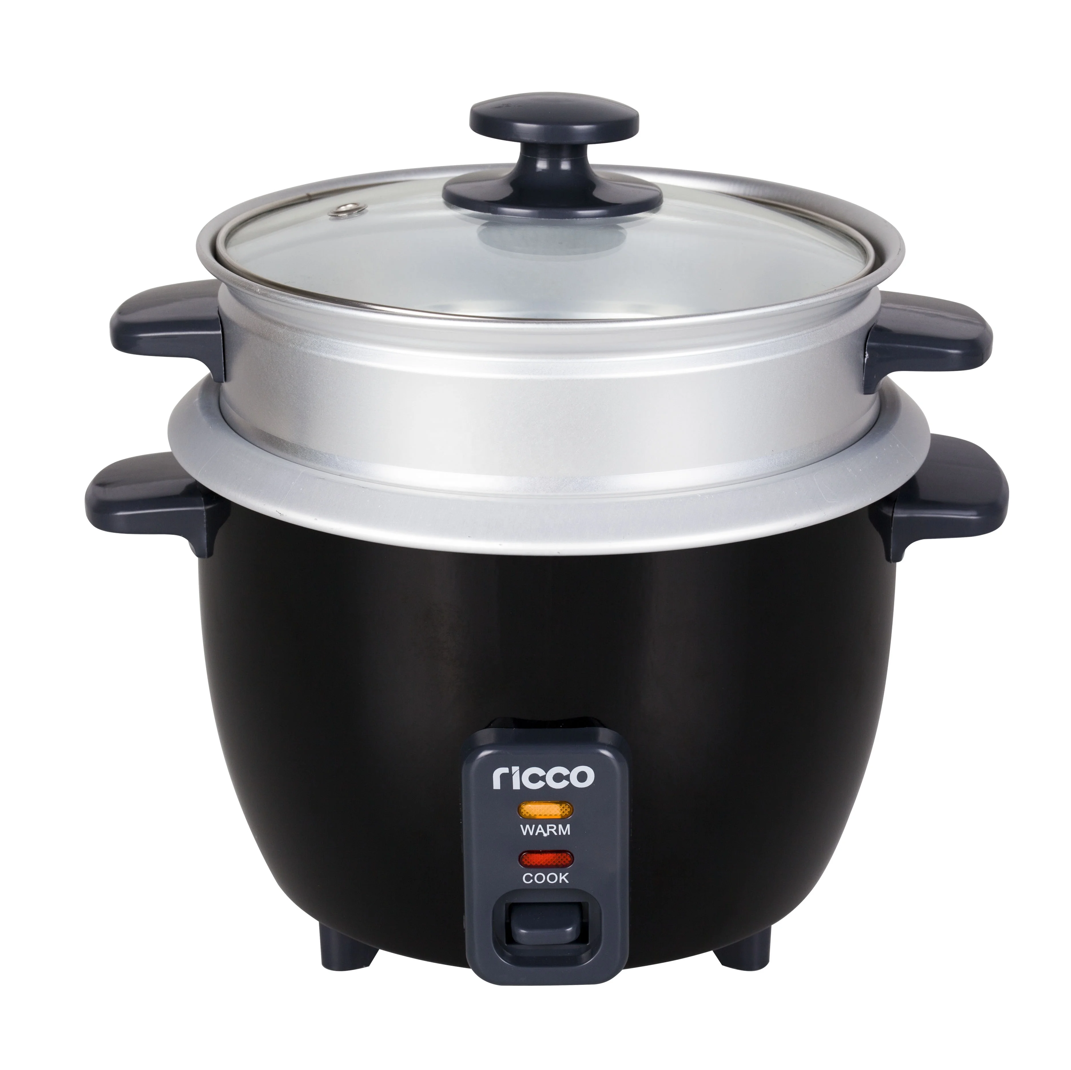 Electric Rice Cooker with Non Stick Inner Pot makes Soups, Stews, Porridge, Grains and Cereals, 3-CUP, 0.6L