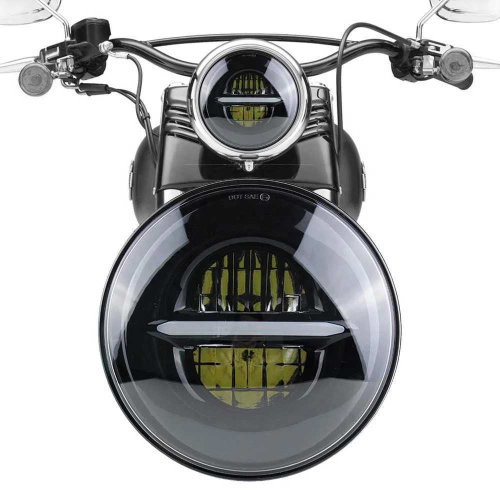 7 inch 55W 12v Headlight motorcycle round headlight high/low led headlight for Harley Davidson motorcycle with parking light