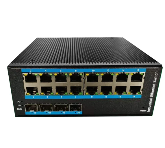 UTEK UT-62416F-16T-4GP-BNF-EN is a managed industrial Ethernet switch with FCC CE and RoHS compliant