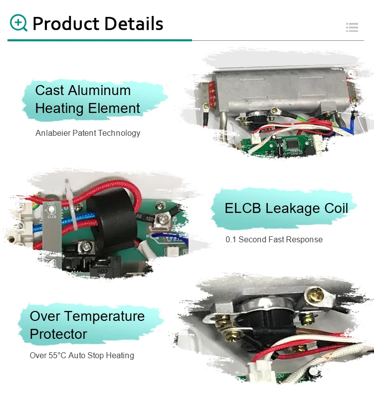 cast aluminum electric water heater with elcb