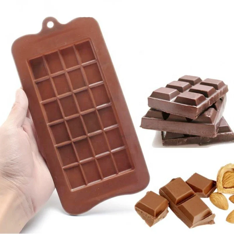 
Hot 24 Cavity Chocolate Mold Silicone Form Candy Bar Sugar Cake Mold Baking Dish Bakeware Kitchen Ice Block Tray Cake Tool 